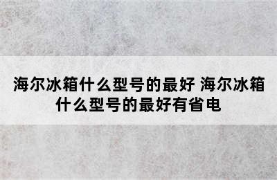 海尔冰箱什么型号的最好 海尔冰箱什么型号的最好有省电